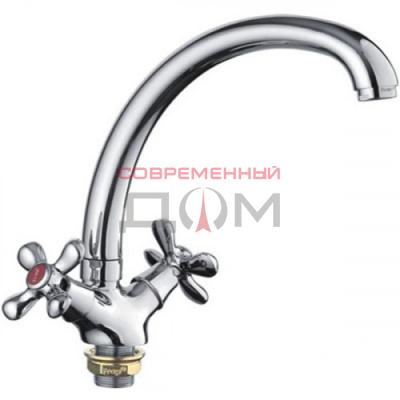 Кухонный смеситель FRAP F42731-В с кран-буксой, хром